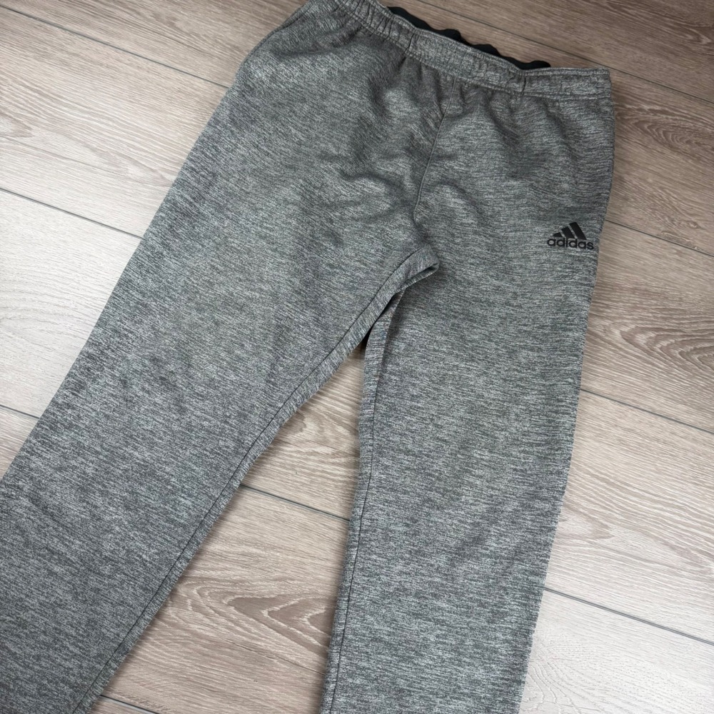 Adidas Mens Sweatpants Climawarm Fleece Ankle Zip Grey Large